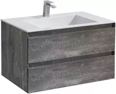 Тумба с раковиной серый камень 80 см Vincea Luka VMC-2L800GS + VCB-13800W