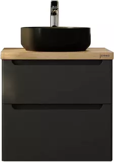 Тумба серый матовый 60 см Jorno Wood Wood.01.60/P/GR + Wood.06.60/LW