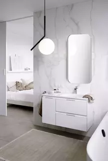 Комплект мебели белый глянец 91,8 см Aqwella 5 Stars Accent ACC0109RW + Mal.09.04.D-R + RM0205W