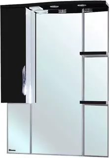 Зеркальный шкаф 75x100 см черный глянец/белый глянец L Bellezza Лагуна 4612112002047