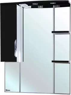 Зеркальный шкаф 82,5x100 см черный глянец/белый глянец L Bellezza Лагуна 4612114002045