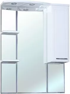 Зеркальный шкаф 78x100 см белый глянец R Bellezza Коралл 4612014001018