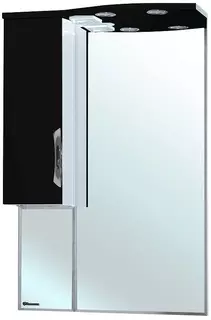 Зеркальный шкаф 65x100 см черный глянец/белый глянец L Bellezza Лагуна 4612110002049