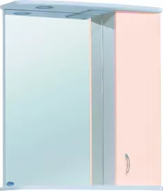 Зеркальный шкаф 60x72 см бежевый глянец/белый глянец R Bellezza Астра 4614909001073