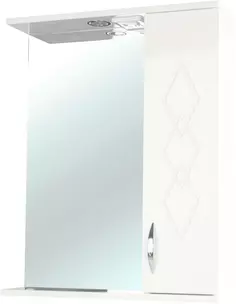 Зеркальный шкаф 55x72,2 см бежевый глянец/белый глянец R Bellezza Элеганс 4618608521078
