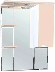 Зеркальный шкаф 75x100,3 см бежевый глянец/белый глянец R Bellezza Эйфория 4619113001079