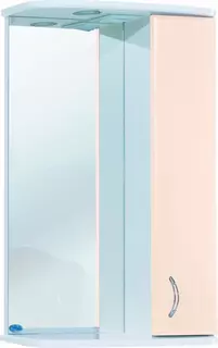 Зеркальный шкаф 50x72 см бежевый глянец/белый глянец R Bellezza Астра 4614906001076