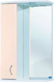 Зеркальный шкаф 55x72 см бежевый глянец/белый глянец L Bellezza Астра 4614908002071