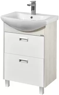 Тумба белый глянец/дуб сомерсет 54,8 см Акватон Бекка 1A196601BAC20