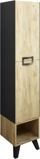 Пенал подвесной дуб крафт золотой/черный матовый L/R Sanflor Выборг C16296