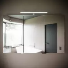Зеркальный шкаф 120x74 см алюминий Sancos Hilton Z1200