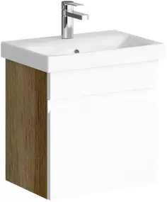 Тумба с раковиной белый глянец/дуб балтийский 49,5 см Aqwella Smart SRT0105DB + UM-MOD50SL/1