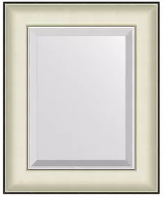 Зеркало 44x54 см белая кожа с хромом Evoform Exclusive BY 7448