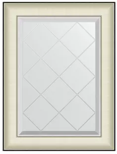 Зеркало 54x72 см белая кожа с хромом Evoform Exclusive-G BY 4565