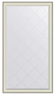Зеркало 109x200 см белая кожа с хромом Evoform Exclusive-G floor BY 6394