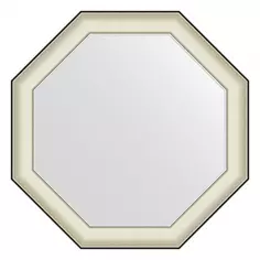 Зеркало 64x64 см белая кожа с хромом Evoform Octagon BY 7440