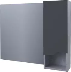 Зеркальный шкаф 99x76 см серый матовый/цемент R Stella Polar Абигель SP-00001063