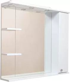 Зеркальный шкаф 100x85 см белый глянец R Onika Эльбрус 210004