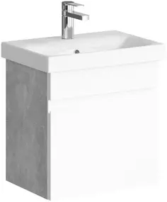 Тумба с раковиной белый глянец/бетон светлый 49,5 см Aqwella Smart SRT0105BS + UM-MOD50SL/1