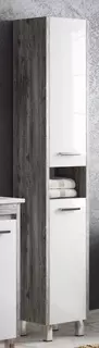Пенал напольный белый глянец/антик Corozo Лорена SD-00000304
