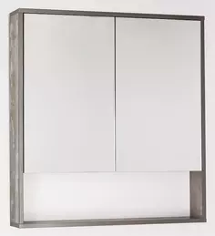Зеркальный шкаф 75x80 см бетон глянец Style Line Экзотик ЛС-00000398