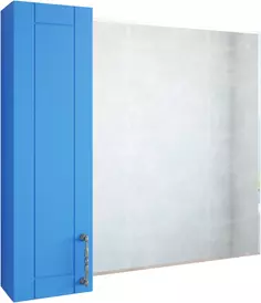 Зеркальный шкаф 82,2x71 см голубой матовый L Sanflor Глория C000005831