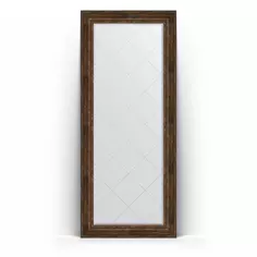 Зеркало напольное 87x207 см состаренное дерево с орнаментом Evoform Exclusive-G Floor BY 6340