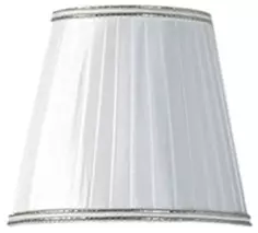 Абажур белый с хромовым кантом Tiffany World TW14-01.54-bi/cr