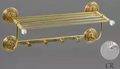 Полка с крючками хром Art&Max Barocco Crystal AM-2032-Cr-C