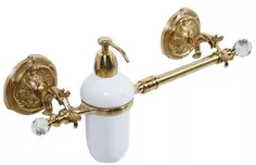 Полотенцедержатель с дозатором жидкого мыла античное золото Art&Max Barocco Crystal AM-2057D-Do-Ant-C