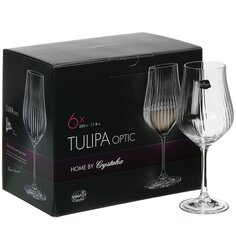 Бокал для вина, 350 мл, стекло, 6 шт, Bohemia, Tulipa optic, CR350101TO