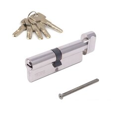 Личинка замка двери Apecs, SM-85(40/45C)-C-NI, 23201, 85 мм, с заверткой, никель