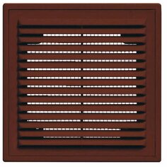 Решетка вентиляционная пластик, 250х250 мм, с сеткой, коричневая, Viento, 2525ВРкор Виенто