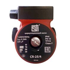 Насос циркуляционный, STI, 1" , 1.2 м, 79 Вт, максимальный напор 4 м, 2.3 м³/ч, CR 25/4-130