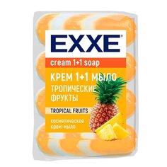 Крем-мыло косметическое Exxe, 1+1 Тропические фрукты, 4 шт, 75 г