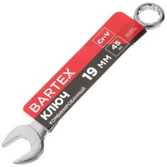 Ключ комбинированный, Bartex, 19 мм, CrV сталь, Эко