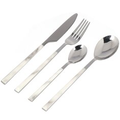 Набор столовых приборов нержавеющая сталь, 16 предметов, Белый мрамор с золотым, Y6-10289