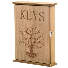 Ключница 22х29.5х6 см, дерево, 6 крючков, декоративная, Y6-10521