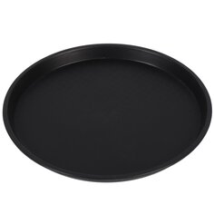 Поднос пластик, 27.5 см, круглый, черный, Y6-10734