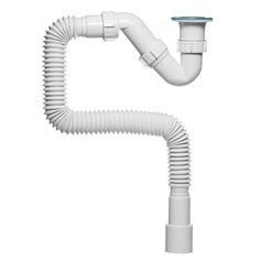 Сифон для поддона S-обр. 1 1/2-40 c гофр.трубой 40*40х50 (1450мм.) BT80145 ИНКОПЛАСТ