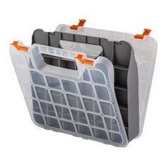 Ящик-органайзер для инструмента, Expert, пластик, 6.4х29.5х32 см, двухсторонний, серо-свинцово-оранжевый, Blocker, BR383410026