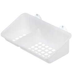 Полка для ванной пластик, 23.4х12.6х7.3 см, 2 секции, снежно-белая, Berossi, Krita, АС 64201000