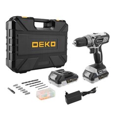 Дрель-шуруповерт аккумуляторный, Deko, DKCD20 Black Edition SET 3, 20 В, 10мм, 2 скорости, 2Ач ДЕКО