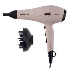 Фен Polaris, PHD 2600ACi Salon Hair, 2600 Вт, 3 режима, 2 скорости, пыльно-розовый, 019913