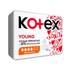 Прокладки женские Kotex, Young Normal, 10 шт, для девочек подростков, 4426