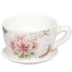 Кашпо керамика, 19х12 см, Розовые цветы чайная чашка большая, Y3-1292/318490