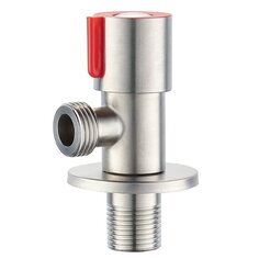 Кран для бытовых приборов, 1/2", ш-ш, угловой, красный, РМС