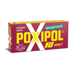 Холодная сварка универсальная, Poxipol, 16 г, 14 мл, прозрачная, коробка, 00267