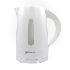 Чайник электрический Gelberk, GL-460, белый, 1.7 л, 1850 Вт, скрытый нагревательный элемент, пластик