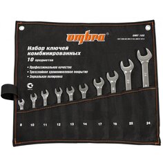 Набор ключей комбинированный, OMT10S, 10 предметов, Ombra, 8-24 мм, сумка, 55008